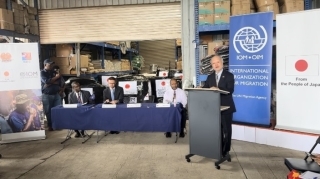 Ambassador Watanabe gives the speech